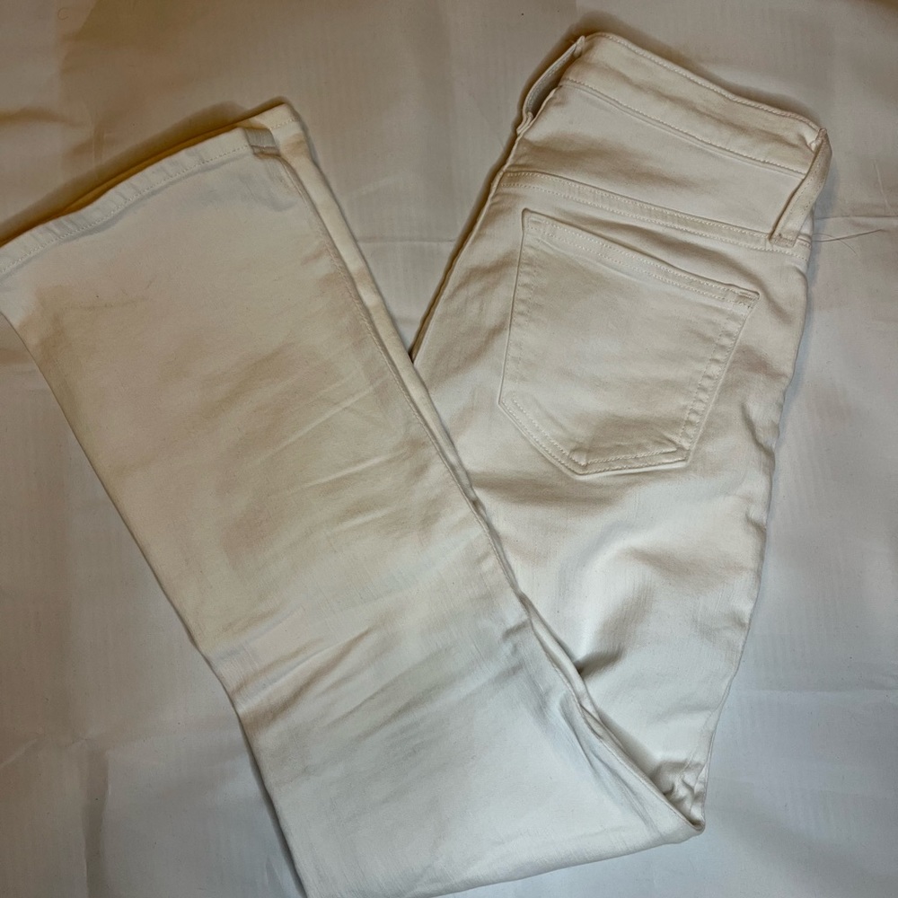 J.Crew Billie denim boot cut crop white jeans
